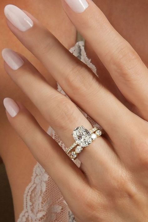 engagement rings for women oval cut pave band wedding set pave band Trendy Engagement Rings, Most Popular Engagement Rings, Popular Engagement Rings, Engagement Rings For Women, Oval Engagement, Best Engagement Rings, Pave Band, Wedding Forward, Dream Engagement Rings