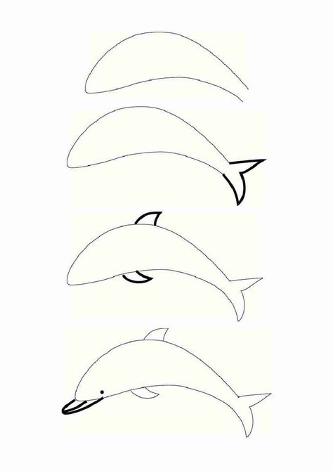 Drawing Of A Dolphin, Draw A Dolphin, Dolphin Drawing, Ocean Drawing, Dolphin Art, Sketching Tips, Drawing Tutorials For Beginners, Black And White Art Drawing, A Dolphin