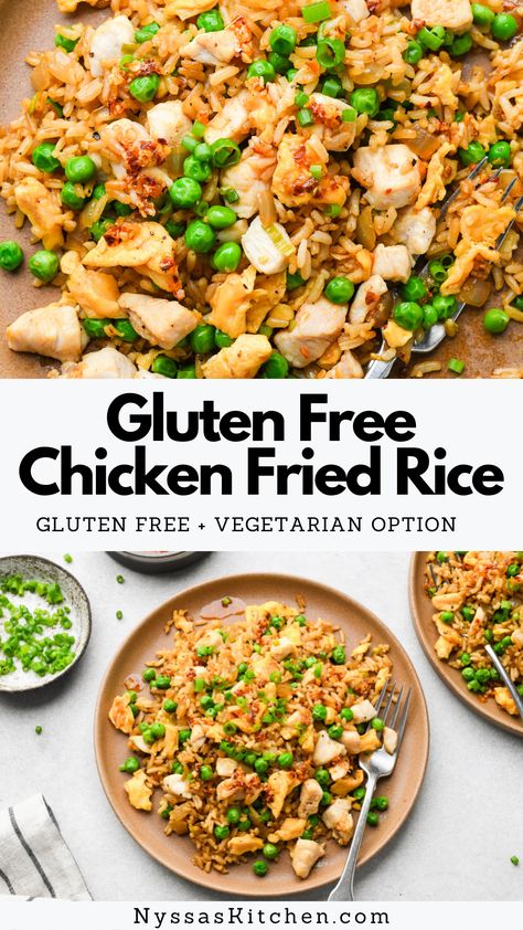 Gluten Free Rice Recipes, Gluten Free Fried Rice, Recipe For Fried Rice, Gluten Free Stir Fry, Gluten Free Chinese, Gluten Free Chicken Recipes, Healthy Asian, Dairy Free Recipes Dinner, Gluten Free Main Dishes