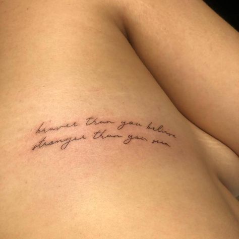 Rib Tattoo Quotes, Be Brave Tattoo, Believe Tattoos, Strong Tattoos, Think Tattoo, Rib Tattoos For Women, Petit Tattoo, Cool Wrist Tattoos, Gemini Tattoo