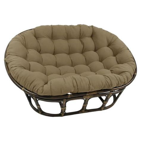 Blazing Needles 65-in by 48-in Solid Twill Double Papasan Cushion- Toffee at Lowe's. Add a touch of style and comfort to your indoor furnishings with this 65-inch by 48-inch twill double papasan cushion. This cushion features a classic Double Papasan Chair, Indoor Chair Cushions, Papasan Cushion, Lounge Chair Cushions, Indoor Chairs, Papasan Chair, Tufted Cushion, Handmade Cushions, Living Room Seating