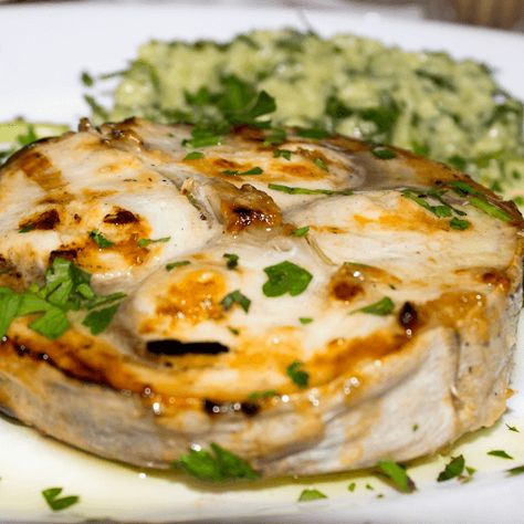 Baked Swordfish Recipe: Lemon, Capers, & Butter Sauce Baked Swordfish, Grilled Catfish, Swordfish Steak, Maltese Recipes, Grilled Swordfish, Swordfish Recipes, Cook Fish, Mint Sauce, How To Cook Fish