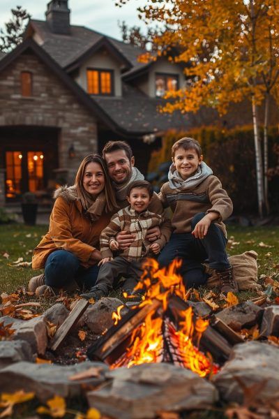 17 Dreamy Fall Photo Ideas That'll Set Your 'Gram on Fire Family Fun Pictures, Family Bonfire Pictures, Campfire Photoshoot Family, Bonfire Family Photoshoot, Family Campfire Photoshoot, Campfire Family Photos, Campfire Family Photoshoot, Outdoor Christmas Photoshoot Ideas Family, Fire Pit Photoshoot