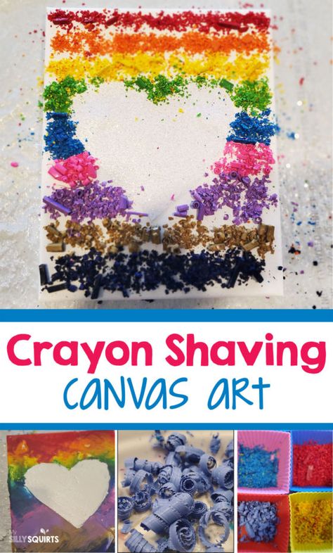 Crayons aren’t just for coloring. Crayon shaving canvas art is a fun new twist on crayon crafting. It’s super easy and opens up your child’s mind to lots of creativity. Check it out! Crayon shaving canvas art So, this crafting project was actually my son’s idea. He wanted to use a blank canvas to melt crayons and create a work of art for his other mom for Mother’s Day. We decided to try it out and the results were so fun! Continue reading Creative crayon shaving can Crayon Crafts For Kids, Crayon Canvas Art, Melt Crayons, Melted Crayon Canvas, Melted Crayon Crafts, Cheap Diy Wall Art, Ib Art, Crayon Crafts, Broken Crayons