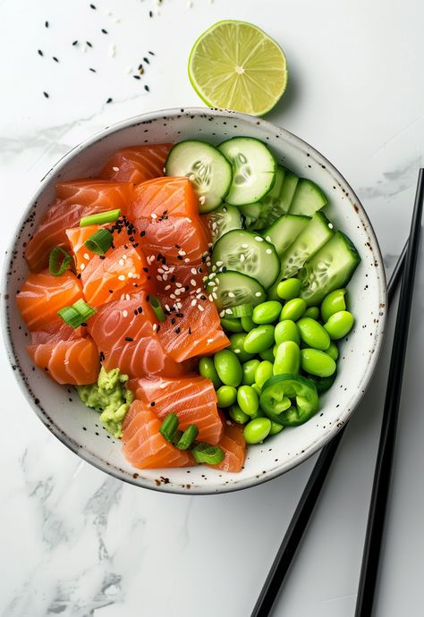 Learn How to Cook Air Fryer Salmon Bowl Recipe For Free | Recipes You'll Love, Made Easy! Creamy Sriracha Sauce, Salmon Bowl Recipe, Banana Milkshake Recipe, Trendy Recipes, Salmon Bowls, Air Fryer Salmon, Spicy Aioli, Healthy Air Fryer, Salmon Rice Bowl