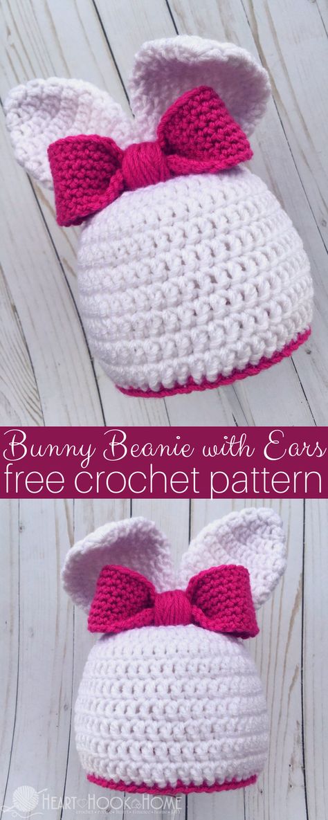 Crochet Beanie Hat Free Pattern, Bunny Beanie, Baby Bunny Hat, Hat With Ears, Skirt Diy, Crochet Easter, Bunny Crochet, Crochet Beanie Hat, Bunny Hat