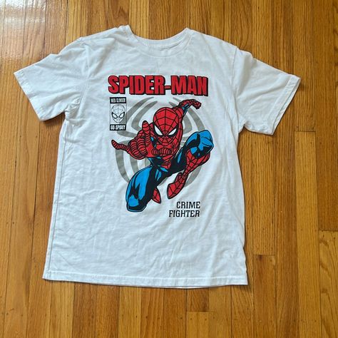 Brand New Spider Man Crop Top, Spiderman Shirt Outfit, Spiderman Inspired Outfit, White Spider Man, Guy Shirts, Spider Man Shirt, Spider Shirt, Spiderman Shirt, Spiderman Gifts