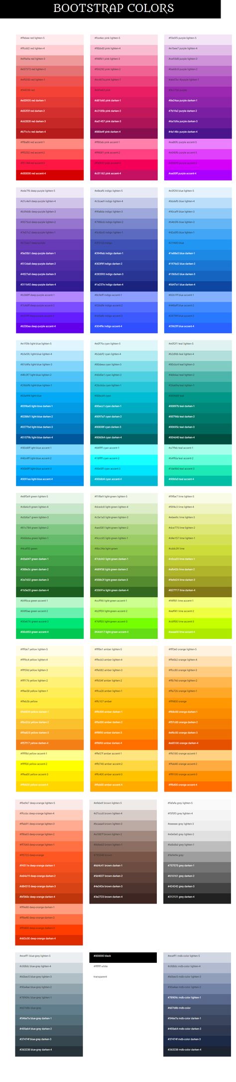 BOOTSTRAP FULL PALETTE COLORS  Each color might be exposed in various tones varying from bright to dark.  They all are collated in accessible section,  which will aid you in creating inviting, color consistent design.  material desing color material desing color UI CSS provides access to the main colors used in Website. You can sets: background, text color, outline, border color for any elements. material desing color used to improve your website design .  Color Combination | Color Patterns | Co Text And Background Color Combination, Combination Color, Ui Color, Website Color Palette, Color Design Inspiration, Background Text, Flat Ui, App Interface Design, Abstract Wallpaper Backgrounds