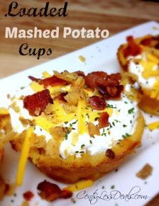 Loaded Mashed Potato Cups - I think we just found your new favorite recipe. Get out your muffin tin and enjoy! Mashed Potato Cups, Potato Cups, Cups Recipes, Tin Recipes, Loaded Mashed Potatoes, Muffin Tin Recipes, Mashed Potato, Think Food, Muffin Cups