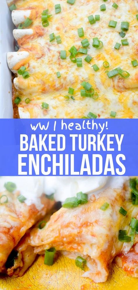 Turkey Enchiladas Healthy, Ground Turkey Enchiladas, Enchiladas Healthy, Turkey Enchiladas, Clean Eating Chicken, Meat Recipes For Dinner, Healthy Turkey, Healthy Baked, Baked Turkey