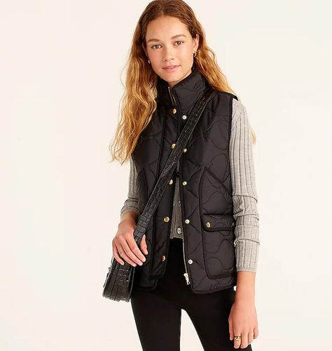 Black Winter Vest, Jcrew Vest, Cozy Vest, Womens Puffer Vest, Fall Coat, Quilted Vest, Jcrew Women, Women's Coats & Jackets, Autumn Winter Fashion