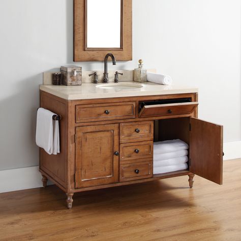 James Martin 300-V48-DRP Copper Cove 48" Single Vanity | QualityBath.com Primitive Bathrooms, Rustic Bathroom Vanities, Bathroom Red, James Martin, Rustic Bathrooms, Bathroom Collections, Wood Bathroom, Bathroom Sink Vanity, Bathroom Renos