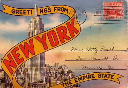 New York Old New York, City Postcard, New York Graffiti, Scrapbook Printing, Nyc Trip, Vintage New York, Postcard Design, Graphic Design Fun, Art Collage Wall