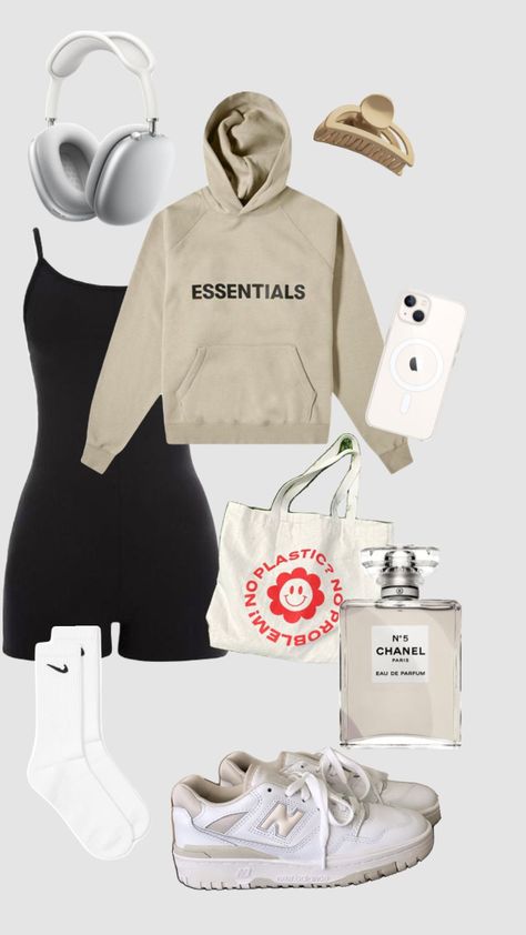 Beige outfit #collageoutfit#outfitinspo #aesthetic Beige Essentials Hoodie Outfit, Beige Essentials Hoodie, Beige Hoodie Outfit, Essentials Hoodie Outfit, Beige Hoodie, Collage Outfits, Aesthetic Shuffles, Essentials Hoodie, Sporty Looks