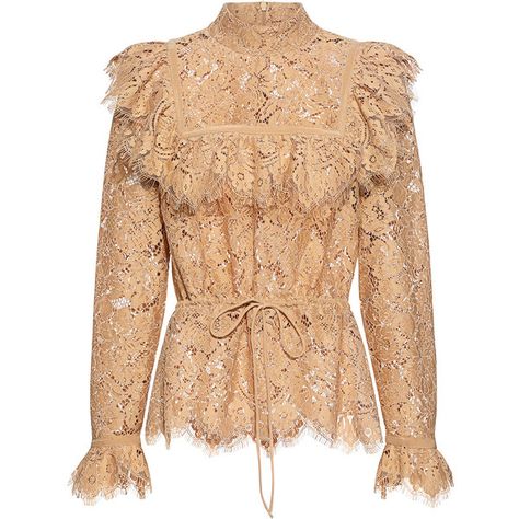 Ganni - Jerome High Neck Floral Lace Top (26790 RSD) ❤ liked on Polyvore featuring tops, blouses, shirts, floral lace top, victorian lace blouse, high collar blouse, floral lace blouse and floral tops High Neck Lace Blouse, Beige Lace Top, Blouse High Neck, High Neck Lace Top, High Collar Blouse, High Collar Shirts, Ganni Dress, Floral Lace Top, Victorian Blouse