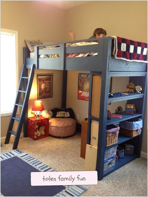 Double Loft Beds, Modern Kids Beds, Reka Bentuk Bilik Tidur, White Loft Bed, Loft Bed Plans, Diy Loft Bed, Kids Loft, Loft Bunk Beds, Kids Loft Beds