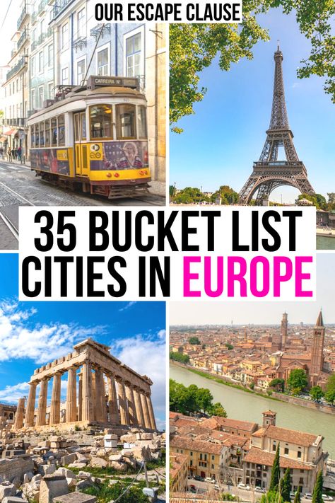 Looking for the best cities to visit in Europe on your next trip? We've rounded them up here!  cities in europe | places to visit in europe | where to go in europe | europe bucket list | europe travel destinations | europe travel guide | europe vacation ideas | city breaks in europe | weekend getaways in europe | european city breaks | what to see in europe | best european cities | best cities in europe | europe itinerary ideas | places to go in europe | things to see in europe Best Cities To Visit In Europe, Beautiful European Cities, Europe Travel Locations, European Cities Bucket List, Europe Cities To Visit, Places To See In Europe, Must See Places In Europe, Best Places To Visit In Europe, Europe Places To Visit