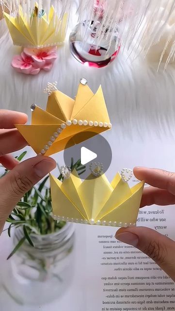 paper crafts creator on Instagram: "origami crown tutorial

#easyorigami #crownorigami #handmadetutorial #origamitutorial #paperfolding #diycrafts #simpleorigami #creativefolding #papercraftideas #funwithorigami" Origami Crown, Crown Tutorial, Paper Crowns, Early Childhood Development, Childhood Development, Origami Tutorial, Origami Art, Origami Easy, Paper Folding