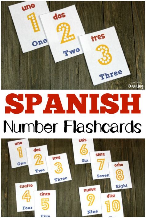 Work on recognizing numbers in both English and Spanish with these printable Spanish number flashcards! #spanish #learning #education #homeschool #homeschooling #esl Spanish Months Of The Year, Flashcards Spanish, Months Of The Year Flashcards, Spanish Months, Montessori Mom, Numbers In Spanish, Recognizing Numbers, Spanish Crafts, Spanish Family