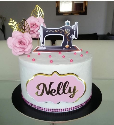 Sewing Machine Cake Ideas, Sewing Machine Cake, Fiesta Shower, 70th Birthday Cake, Baby Shawer, Creative Birthday Cakes, Myanmar Dress Design, 70th Birthday, Profile Photo