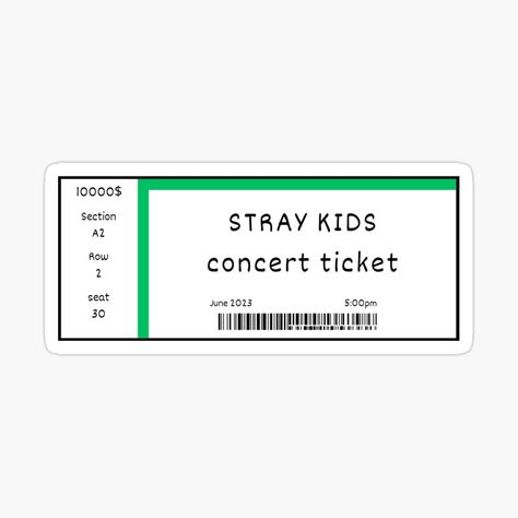 Stray Kids Concert, Ticket Sticker, Concert Ticket, Ticket Design, 11th Birthday, Concert Tickets, Science Poster, Stray Kids, Stranger Things Fanart