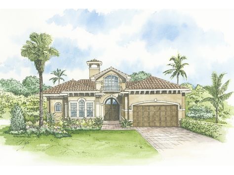 Luxurious Floridian Home Filled With Amenities One Story Bungalow, Mediterranean House Design, Mediterranean Bedroom, Mediterranean House Plan, Mediterranean Style House Plans, Coastal House Plans, Mediterranean House Plans, Mediterranean House, House Plans 3 Bedroom