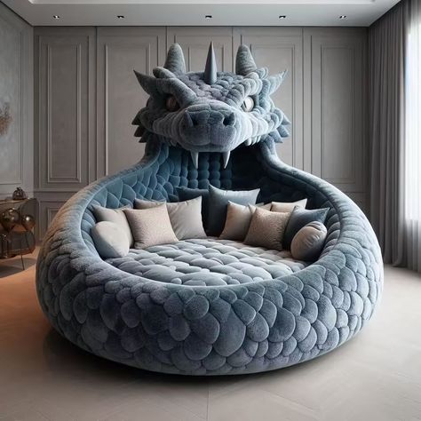 Giant Dragon, Wooden Garden Bed, Luxurious Living Rooms, Furniture Side Tables, Wooden Garden, Unique Features, Hotel Lobby, A Train, Luxury Living