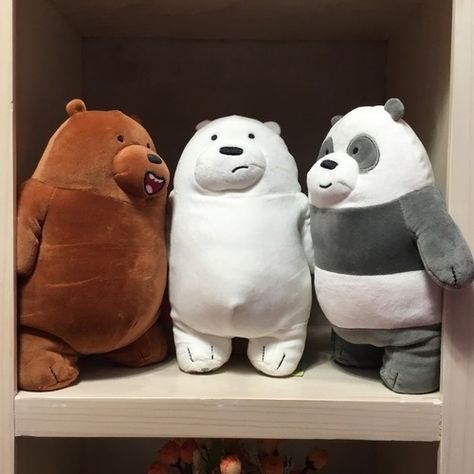 We Bare Bears Teddy Bear, We Bare Bears Stuff Toy, Big Panda, Cute Squishies, Cute Furniture, Big Plush, Ice Bears, We Bear, Disney Plush