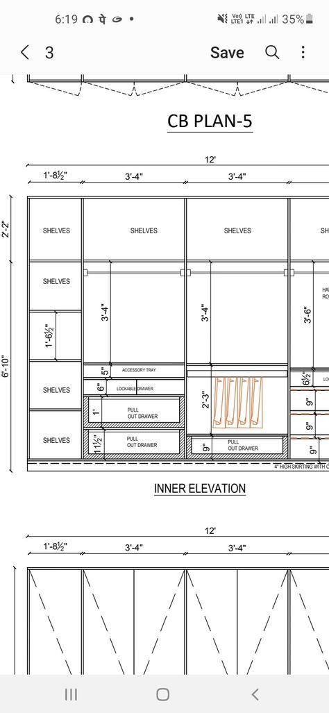 Wardrobe Internal Dimensions, Wardrobe Dimensions Inches, Cupboard Inside Design, Wardrobe Partition, Wardrobe Internal, Wardrobe Internal Design, Furniture Details Drawing, Details Drawing, Wardrobe Dimensions