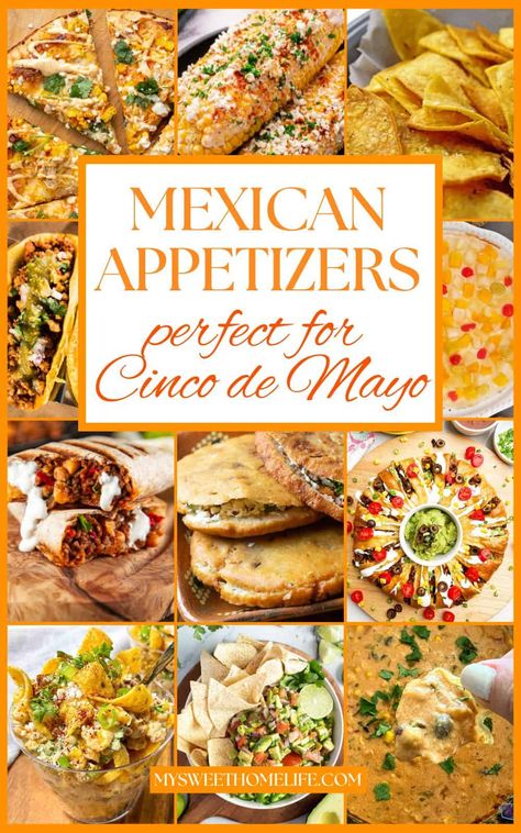 Tantalize your taste buds with these irresistible Mexican appetizers for Cinco de Mayo. From spicy salsas to creamy guacamole, these bites are the perfect way to kick off your celebration. Cute Mexican Appetizers, Recipes For Cinco De Mayo, Quick Mexican Appetizers, Appetizers For Cinco De Mayo, Mexican Birthday Food Ideas, Cinco De Mayo Potluck Food, Cinco De Mayo Appetizers For Party, Appetizers To Go With Tacos, Mexican Happy Hour Appetizers