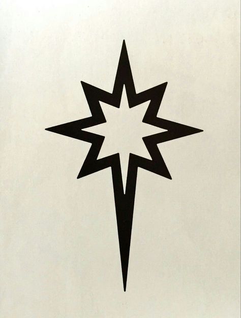 Long Star Tattoo, Star Of Bethlehem Flower, Tail Star, Star Logos, Geometric Compass, Polaris Star, The Star Of Bethlehem, Christmas Diy Wood, Star Outline