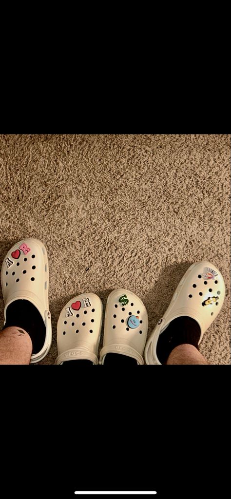 couples goals #matching #mood #romantic Matching Slippers For Couples, Matching Couples Crocs, Matching Crocs For Best Friends, Couples Crocs Ideas, Matching Crocs For Couples, Couple Crocs Shoes, Matching Crocs With Bf, Crocs Couple Goals, Couple Crocs