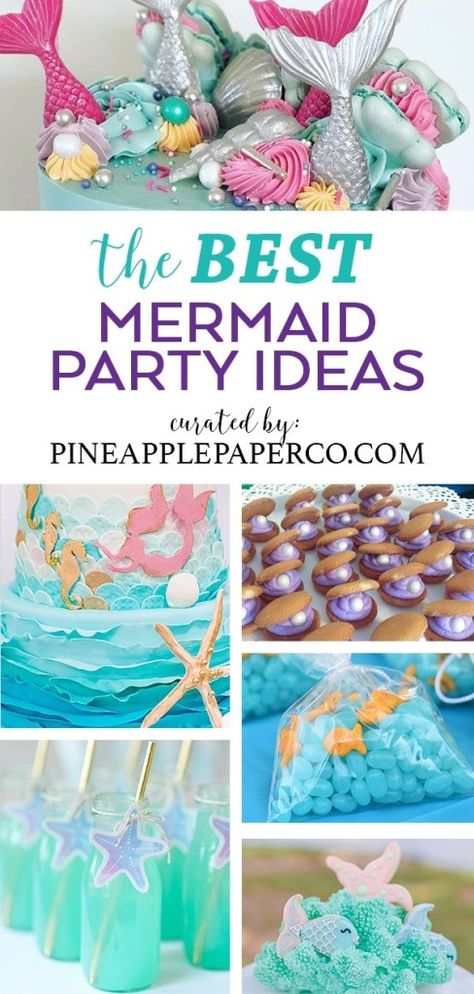 Mermaid Birthday Party Food, Mermaid Party Ideas, Mermaid Birthday Party Ideas, Mermaid Birthday Party Invitations, Mermaid Birthday Party Decorations, Mermaid Theme Birthday Party, Mermaid Birthday Invitations, Mermaid Theme Party, Sea Birthday Party