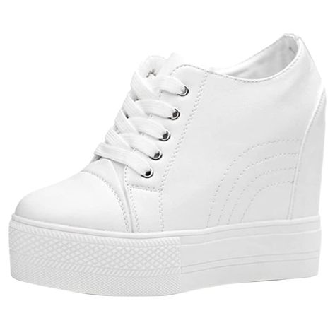 Price: $48.80#women #wedges #sneakers #hidden #ankle #platform #walking #shoes #fashion #bride #wedding #shoes White Wedge Sneakers, Bride Wedding Shoes, Womens Wedge Sneakers, Wedge High Tops, Wedges Sneakers, Women Wedges, Fashion Bride, Wedding Shoes Bride, Womens Wedding Shoes