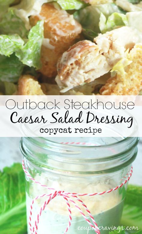 Outback Steakhouse Recipes, Outback Recipes, Caesar Salad Dressing Recipe, Caesar Dressing Recipe, Steakhouse Recipes, Feta Salat, Salad Dressing Recipe, Caesar Salad Dressing, Outback Steakhouse