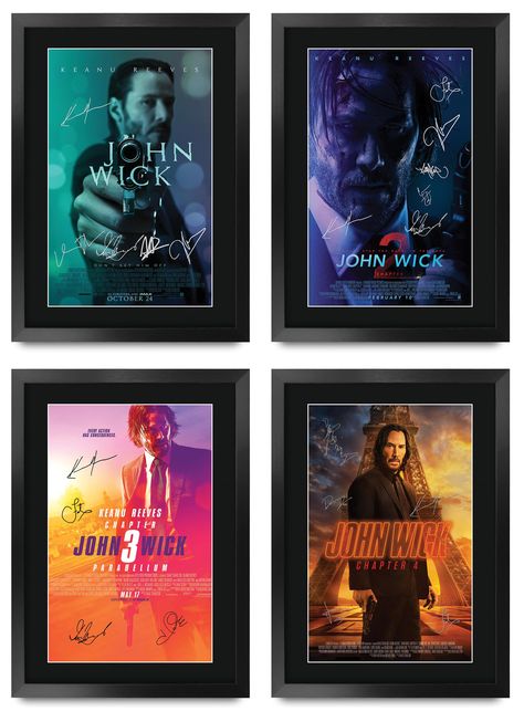 PRICES MAY VARY. A GIFT THEY'LL ACTUALLY LOVE - Be a legend with this signed printed poster collection of one of the biggest movies franchises, John Wick. A starstruck present for them and top present-giving points to you! YOU WON'T FIND A BETTER PRODUCT FOR THE PRICE - Just like the real thing but without the cost, Fans and collectors of any age will be delighted to receive this authentic-looking display that makes for a unique addition to their collectors' memorabilia ARRIVES READY TO GIVE AS Poster Collection, Movie Memorabilia, Print Gifts, John Wick, Autograph, Poster Prints, Fan, Film, Frame