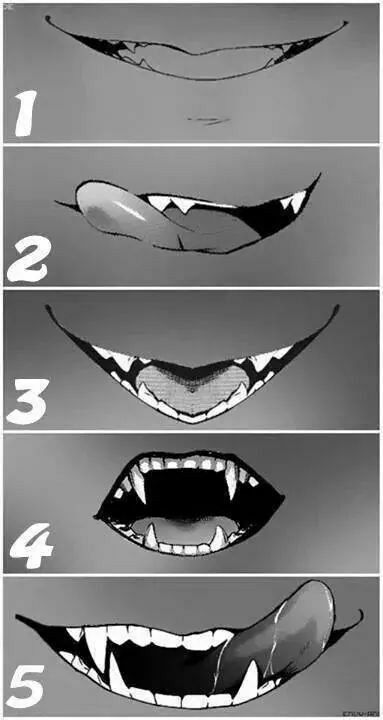 Anime Mouth Drawing, Anime Mouths, Smile Drawing, Drawing Face Expressions, Mouth Drawing, Vampire Fangs, Anime Karakterek, Pencil Drawings Easy, Lips Drawing