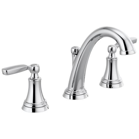 Delta Woodhurst Chrome 2-Handle Widespread Watersense Bathroom Sink Faucet With Drain 3532Lf-Mpu Bathroom Faucets Chrome, Single Hole Bathroom Faucet, Rustic Bathrooms, Septic System, Widespread Bathroom Faucet, Delta Faucets, Lavatory Faucet, Faucet Handles, Plumbing Fixtures