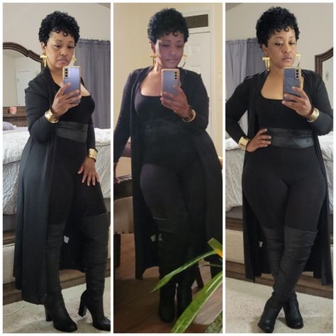 Plus Size Catsuit Outfit Ideas, Plus Size Catsuit Outfit, Plus Size All Black Outfit Night, Black Bodysuit Outfit Fall, Catsuit Outfit Ideas, Black Catsuit Outfit, Bodysuit Outfit Plus Size, Plus Size All Black Outfit, Full Bodysuit Outfit