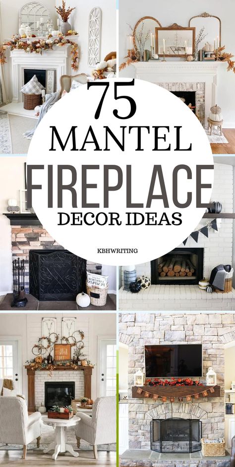 Ideas For Over The Fireplace, Simple Mantel Decorating Ideas Modern, Layered Fireplace Mantel, Small Mantel Decor, Styling Mantles Mantel Ideas, Over The Mantle Decor Ideas, Mantels And Fireplaces, Decorate A Mantel Ideas, Fireplace Harth Decorations