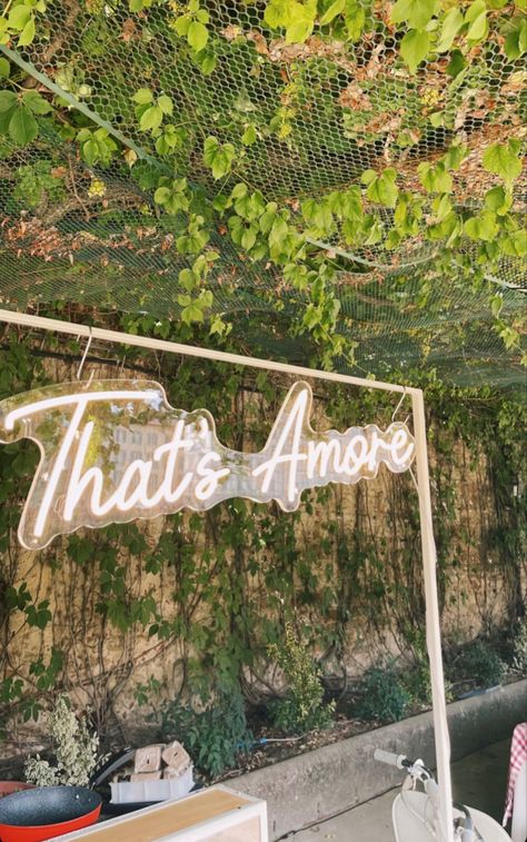 Tuscan Themed Bachelorette, Thats Amore Neon Sign, Tuscan Nights Party, Italy Wedding Shower Theme, Thats Amore Sign, Italian Inspired Engagement Party, Thats Amore Wedding Sign, Italy Inspired Bachelorette, Sorrento Wedding Theme