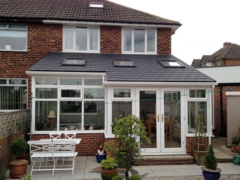 solid-conservatory-roof-brighouse-after Conservatory Roof Ideas, Conservatory Extension Ideas, Conservatory Conversion, Small Conservatory, Lean To Conservatory, Warm Roof, Conservatory Extension, Polycarbonate Roof, Conservatory Design