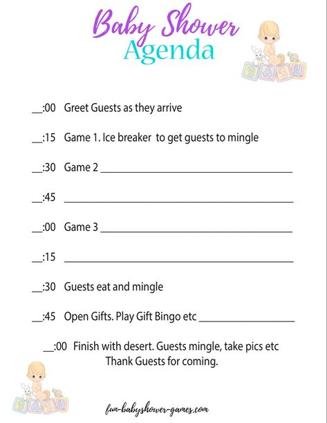 Baby Shower Itinerary Timeline, Baby Shower Itinerary Ideas, Baby Shower Schedule Of Events, How To Plan A Baby Shower Checklist, Baby Shower Agenda Timeline, Affordable Baby Shower Ideas, Baby Shower Program Ideas, Baby Shower Program Template, Baby Shower Schedule