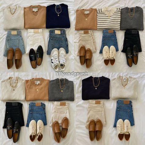 Basics Wardrobe Essentials, Fall Basics, Classic Capsule Wardrobe, Fall Outfits For School, Fashion Capsule Wardrobe, Classic Style Outfits, Outfits For School, Autumn Wardrobe, Capsule Outfits