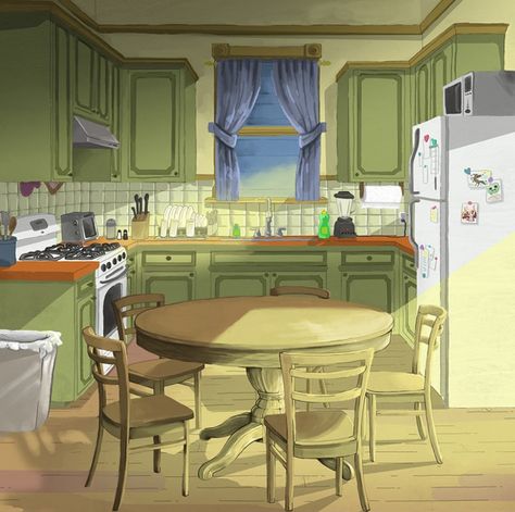 Sims 4 Bobs Burgers, Bobs Burgers Kitchen, Bobs Burgers Layout, Bobs Burgers Apartment Layout, Bob’s Burgers Wallpaper, Linda Belcher Aesthetic, Bobs Burgers Decor, Bobs Burgers House, Bobs Burgers Restaurant