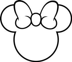 Minney Mouse, Disney Doodles Simple, Minnie Mouse Stencil, Minnie Silhouette, Minnie Mouse Tattoo, Minnie Mouse Outline Tattoo, Minnie Outline, Mickey Face Template, Mickey Mouse Face Template