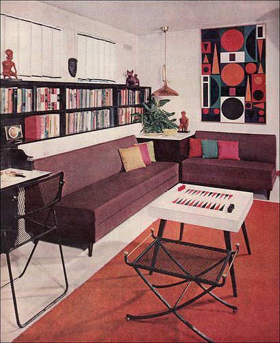 1957 Mid Century Living Room by American Vintage Home, via Flickr 50s Interior Design, 1950s Living Room, 50s Interior, Mid-century Interior, Mid Century Homes, Mid Century Interior, Mid Century Living, Mid Century Living Room, Mid Century Modern Living