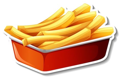 French fries in paper tray in cartoon st... | Free Vector #Freepik #freevector #cartoon-svg #food-clipart #clip-art #cartoon-drawing Fries Cartoon, Food Brand Logos, Paper Tray, Animated Cartoons, French Fries, Cartoon Styles, Vector Free, Tray, Chips