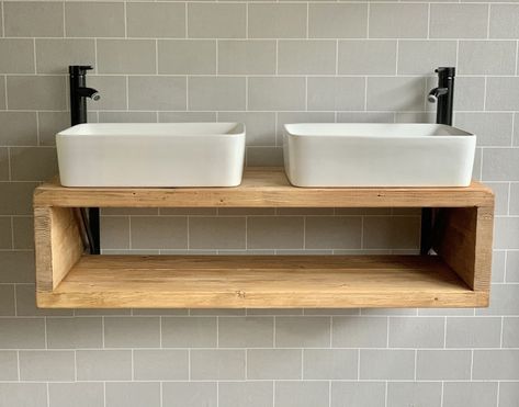 Washstand Sink, Floating Countertop, Rustic Bathroom Vanity, Vanity Wash Basin, Countertop Shelf, Double Basin Vanity Unit, Bathroom Vanity Unit, Vanity Shelves, Rustic Bathroom Vanities