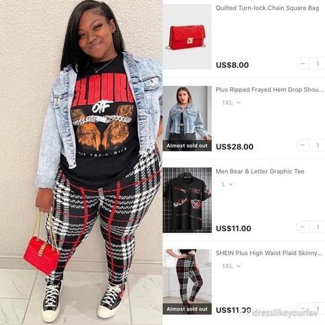 Plus Size Shein Cart, Shein Outfits For School Plus Size, Baddie Shein Outfits Concert, Plus Size Outfit Layout, Shein Outfit Inspo Plus Size, Shien Clothes Outfits Plus Size, Shein Fits Baddie Plus Size, Shein Inspired Outfits Plus Size, Plus Size Shein Outfits Black Women